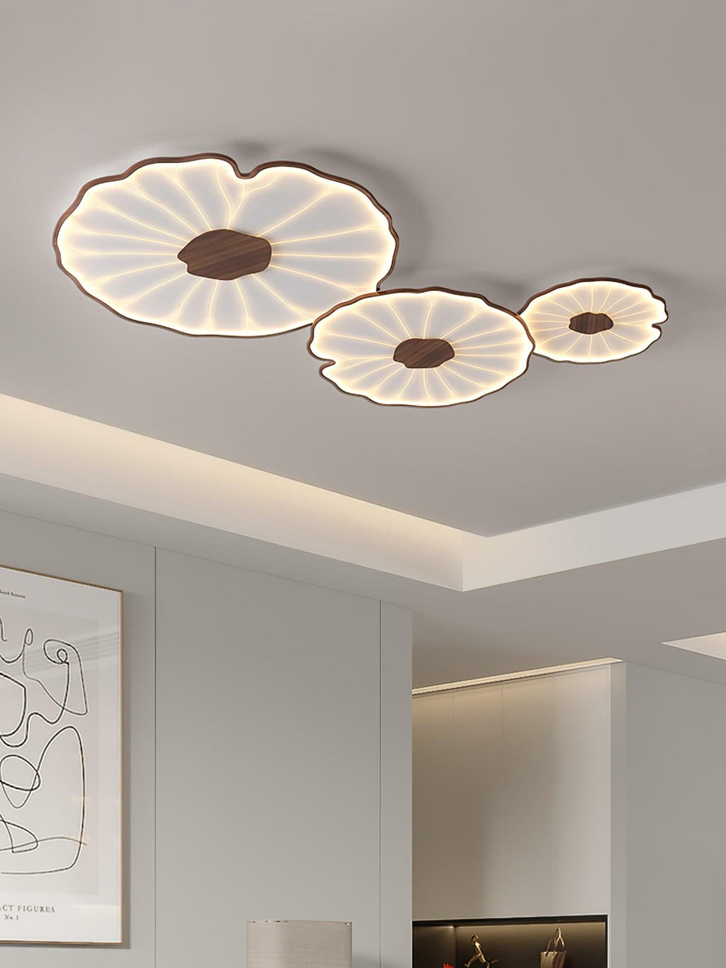lotus-leaf-acrylic-ceiling-lamp-anzaz-Hydrographic Walnut Wood Grain Finish-23