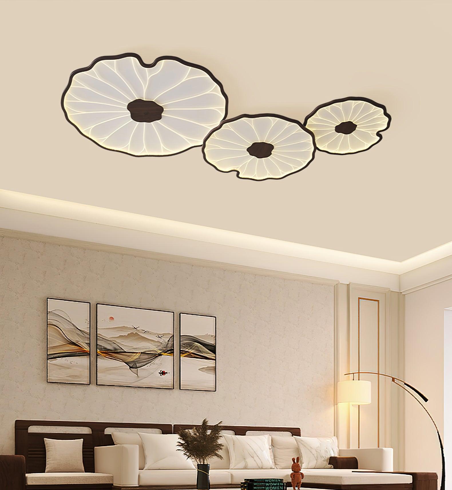 lotus-leaf-acrylic-ceiling-lamp-anzaz-Hydrographic Walnut Wood Grain Finish-11