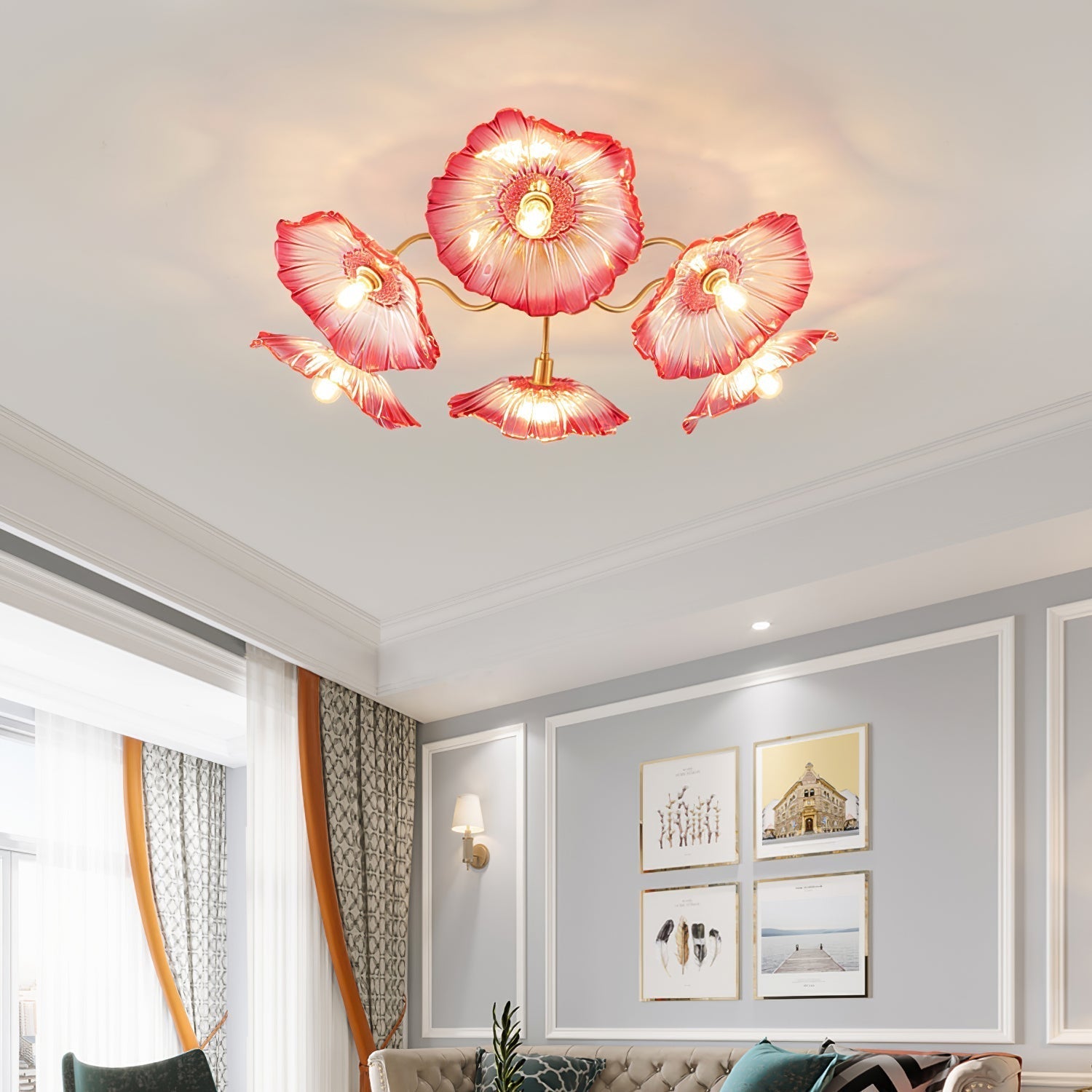 lotus-leaf-glass-ceiling-lamp-anzaz-Gold+Clear-3