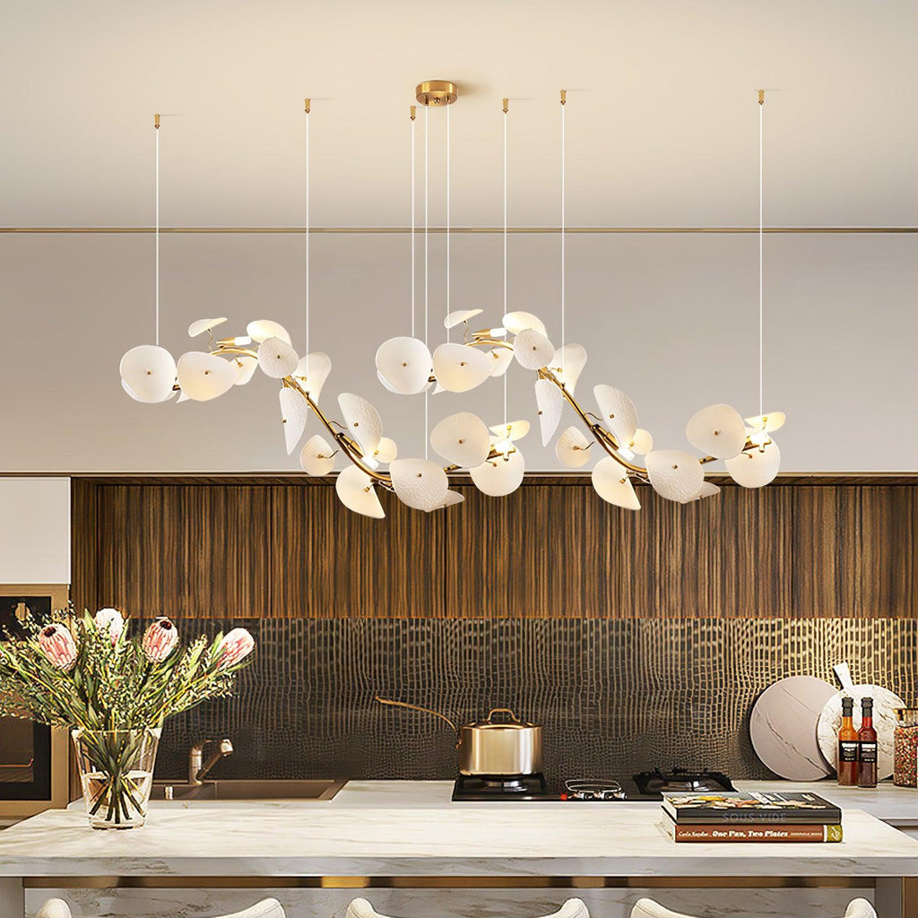 lotus-petal-chandelier-anzaz-Gold & White Ceramic-5