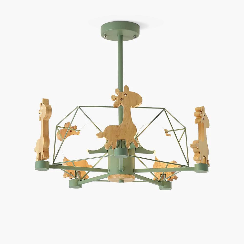 lovely-deer-wooden-chandelier-anzaz-Green & Natural wood-1