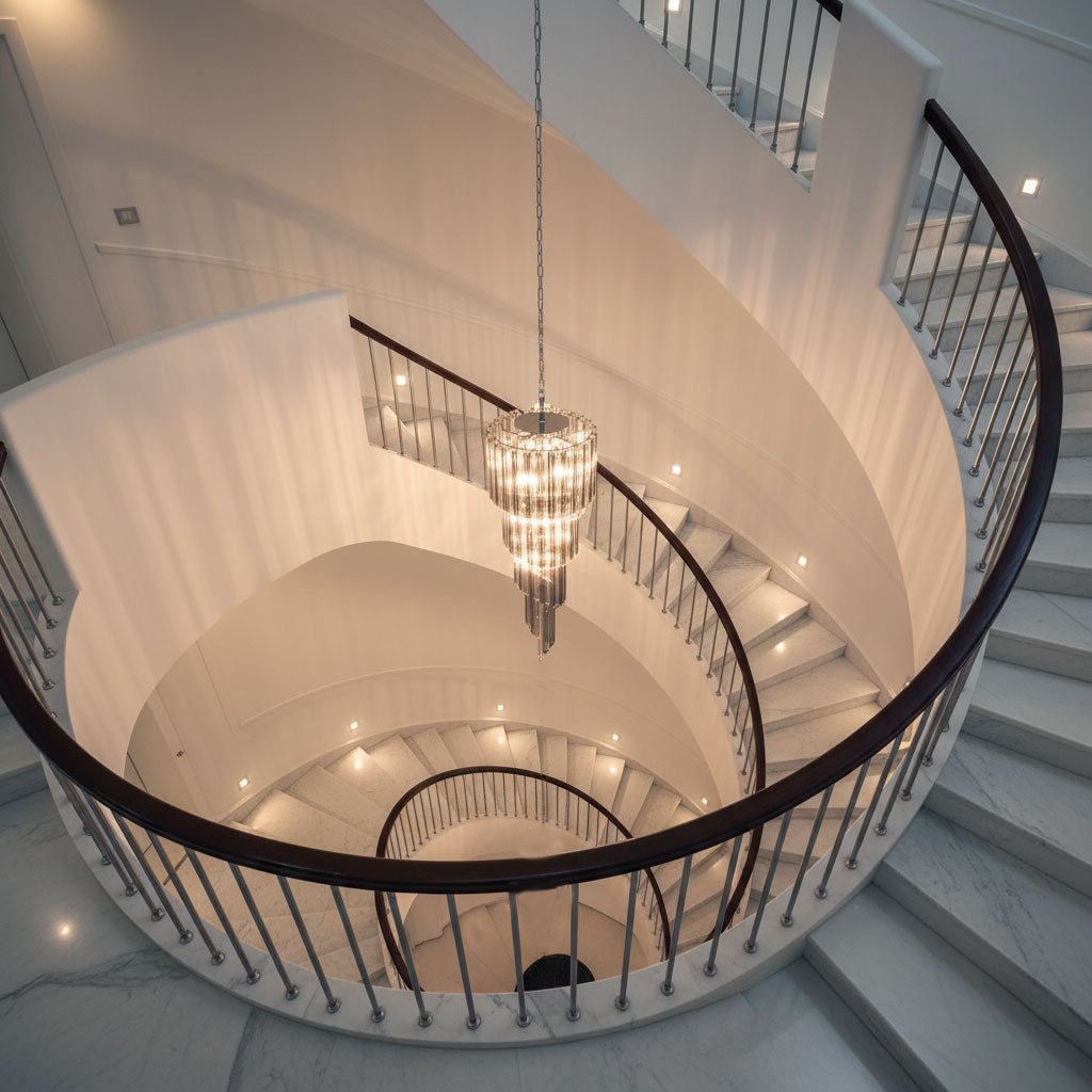 lucente-noir-spiral-chandelier-anzaz-Grey+Clear Glass & Nickel-4