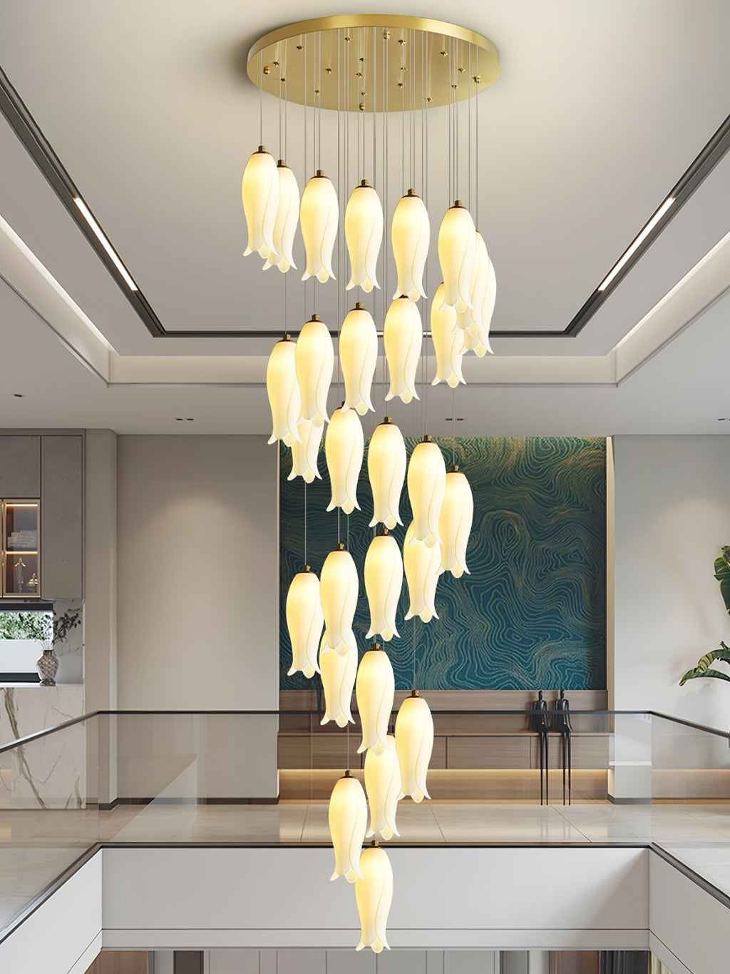 luma-flora-stairs-chandelier-anzaz-Gold & White-12