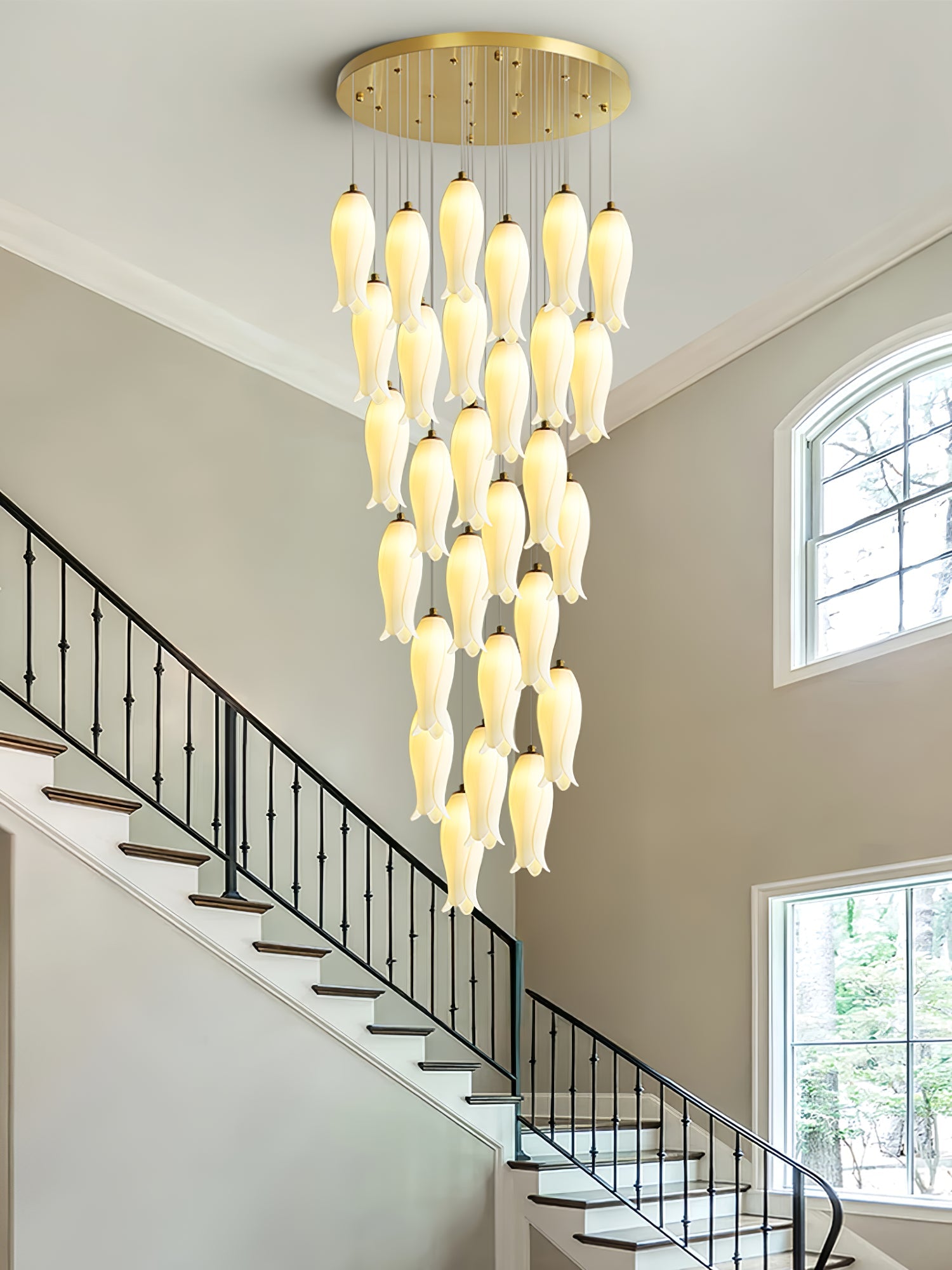 luma-flora-stairs-chandelier-anzaz-Gold & White-13