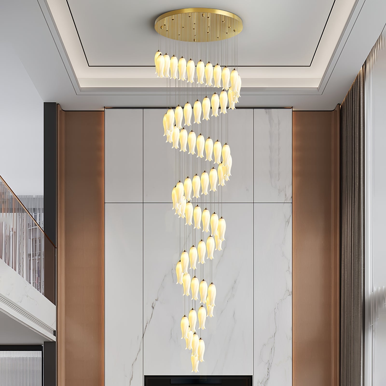 luma-flora-stairs-chandelier-anzaz-Gold & White-7