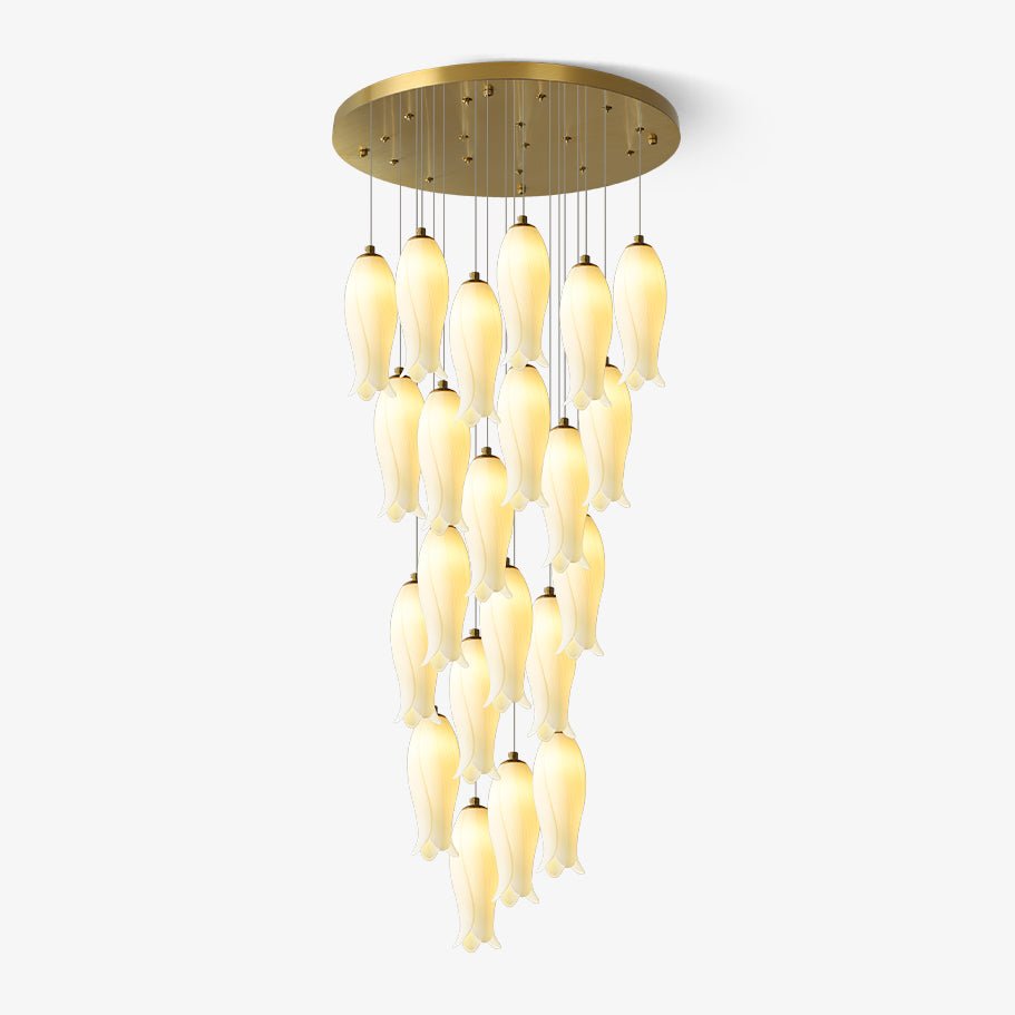 luma-flora-stairs-chandelier-anzaz-Gold & White-1