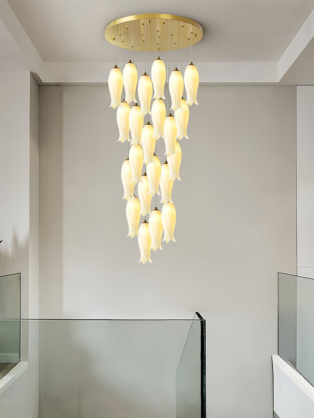 luma-flora-stairs-chandelier-anzaz-Gold & White-9