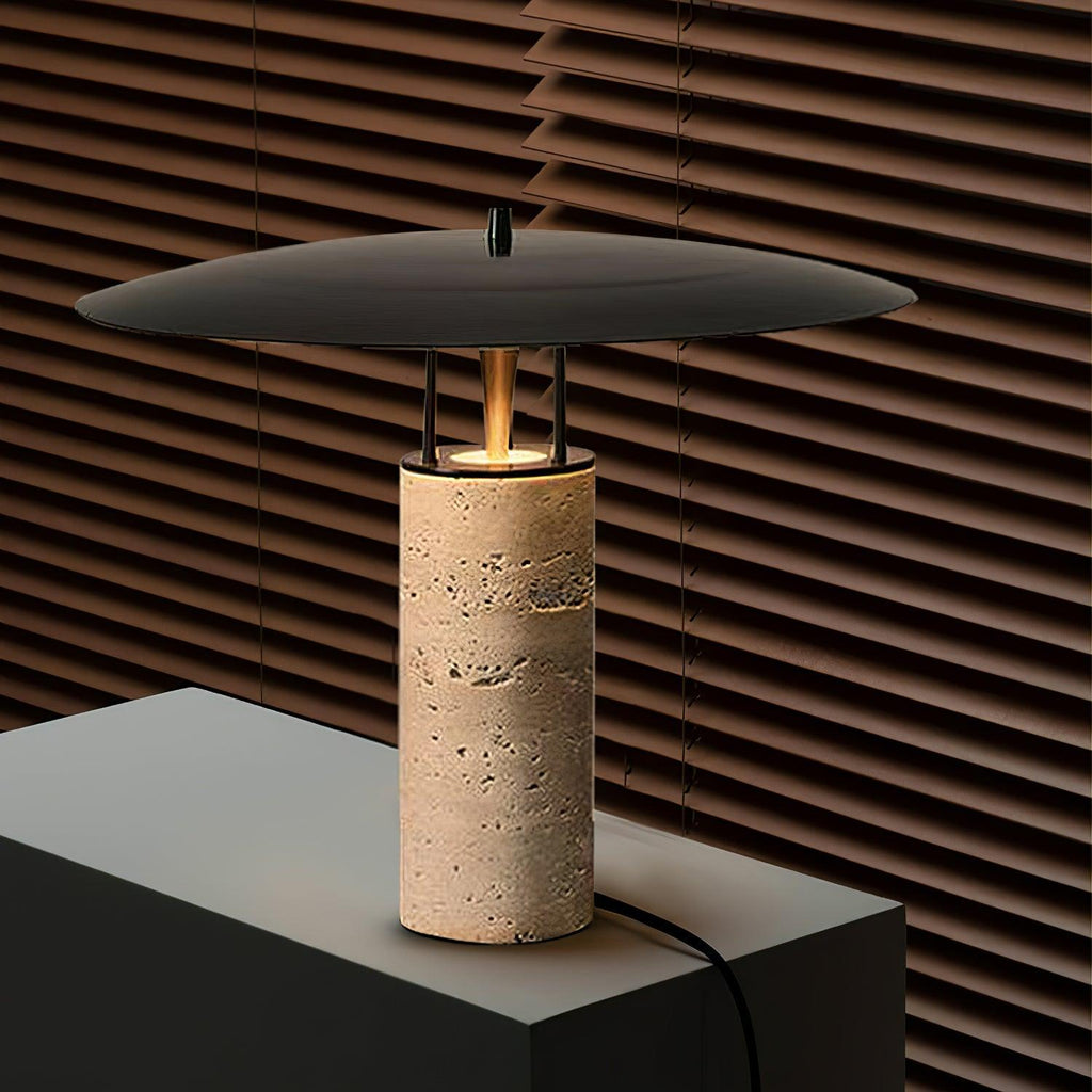 luna-table-lamp-anzaz-Warm Light & Black+Yellow travertine-8
