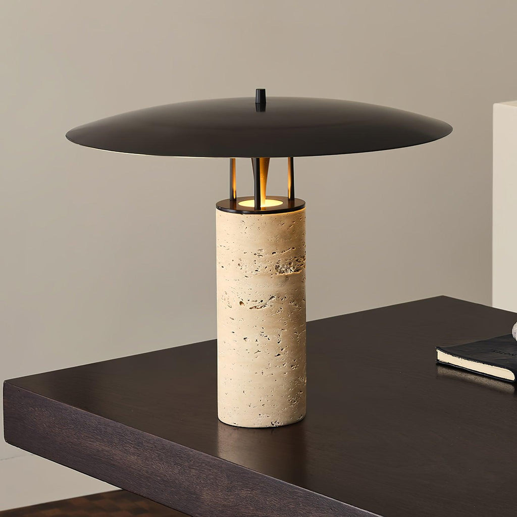 luna-table-lamp-anzaz-Warm Light & Black+Yellow travertine-2