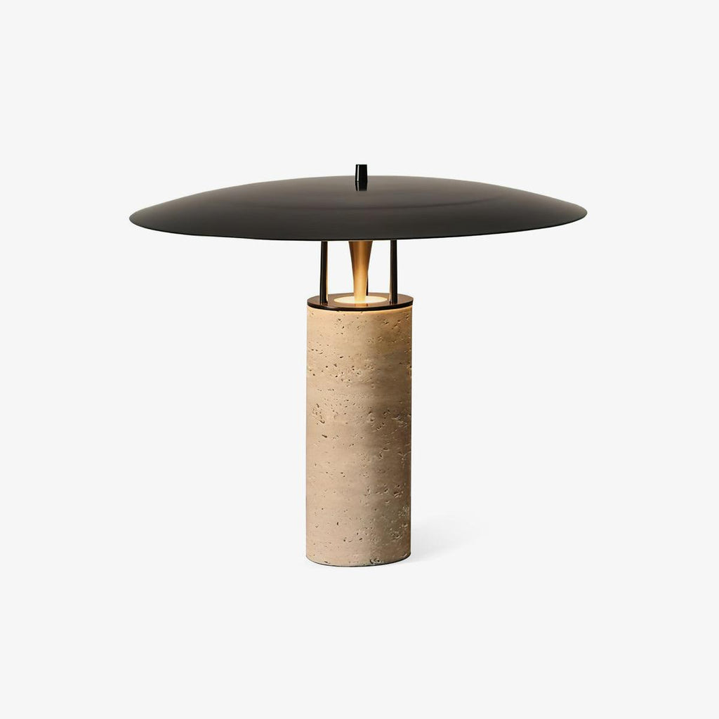 luna-table-lamp-anzaz-Warm Light & Black+Yellow travertine-1