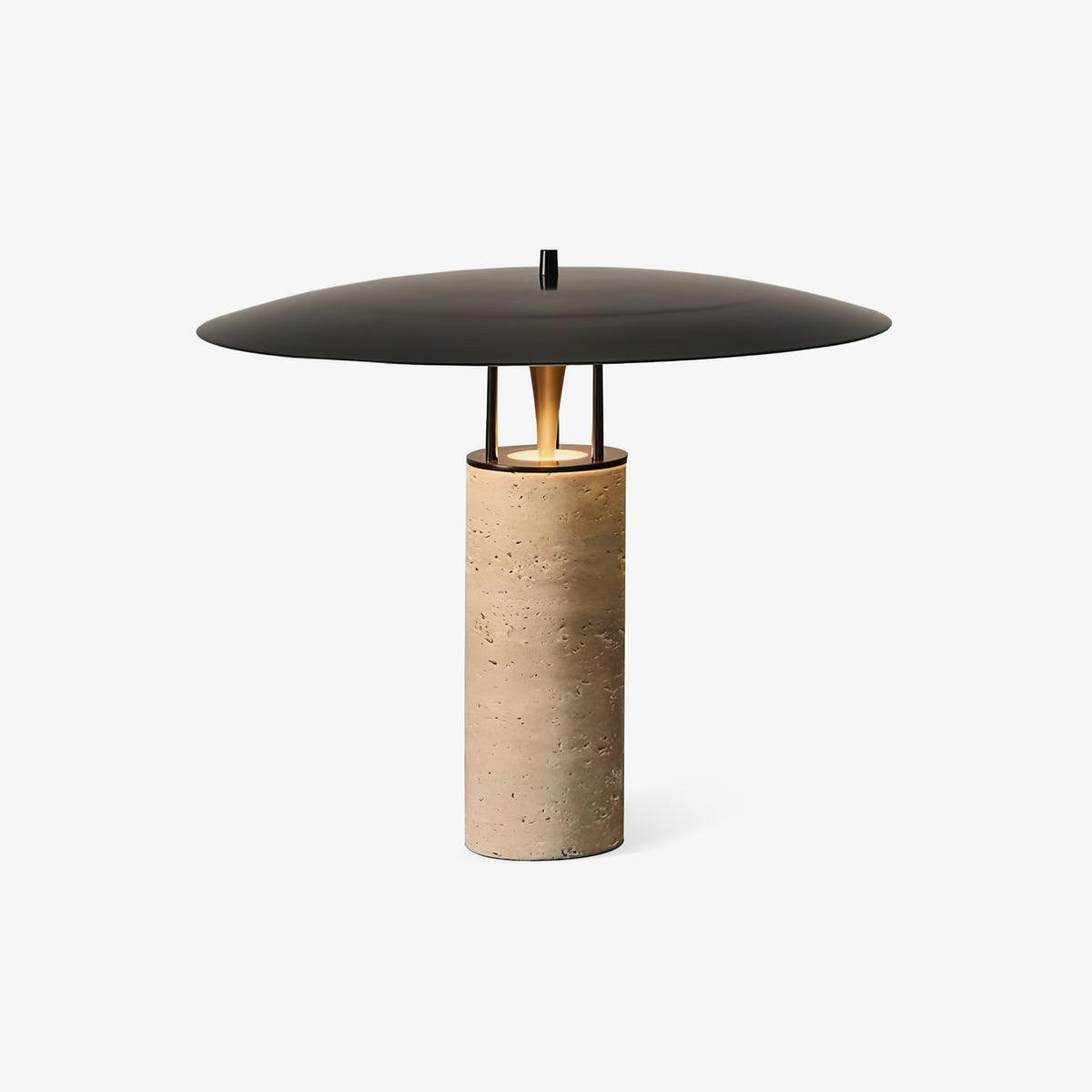 luna-table-lamp-anzaz-Warm Light & Black+Yellow travertine-1