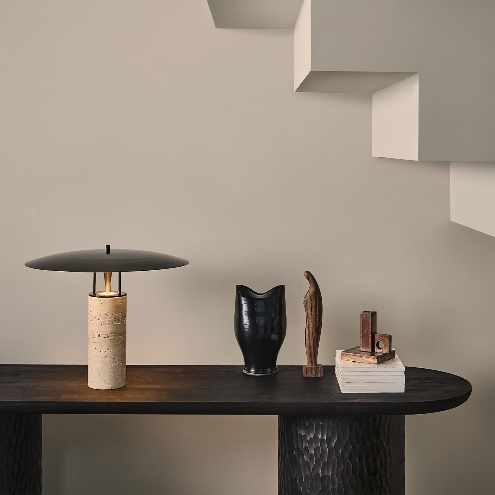 luna-table-lamp-anzaz-Warm Light & Black+Yellow travertine-6