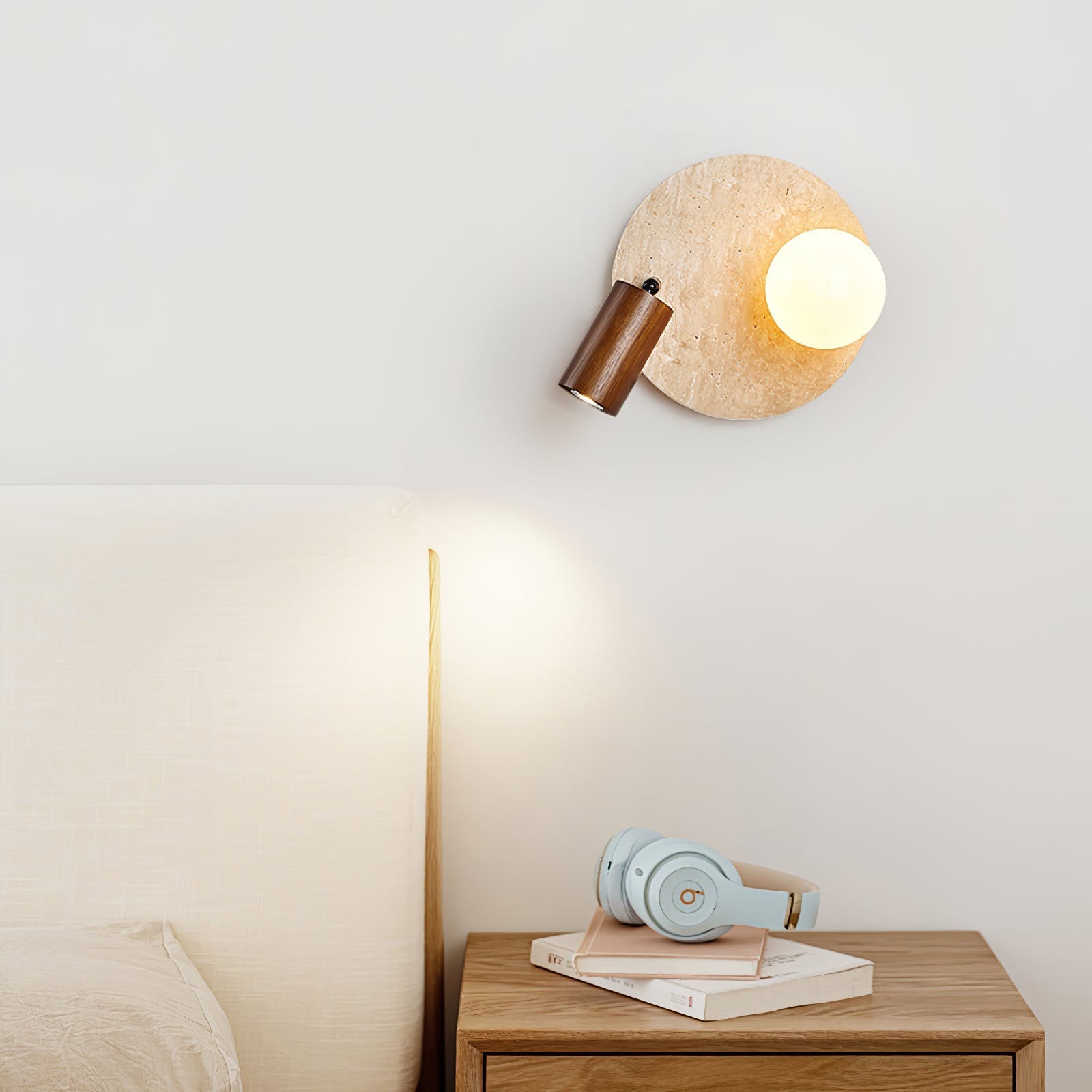 lunara-duo-wall-light-anzaz-Walnut color & Yellow Travertine-2