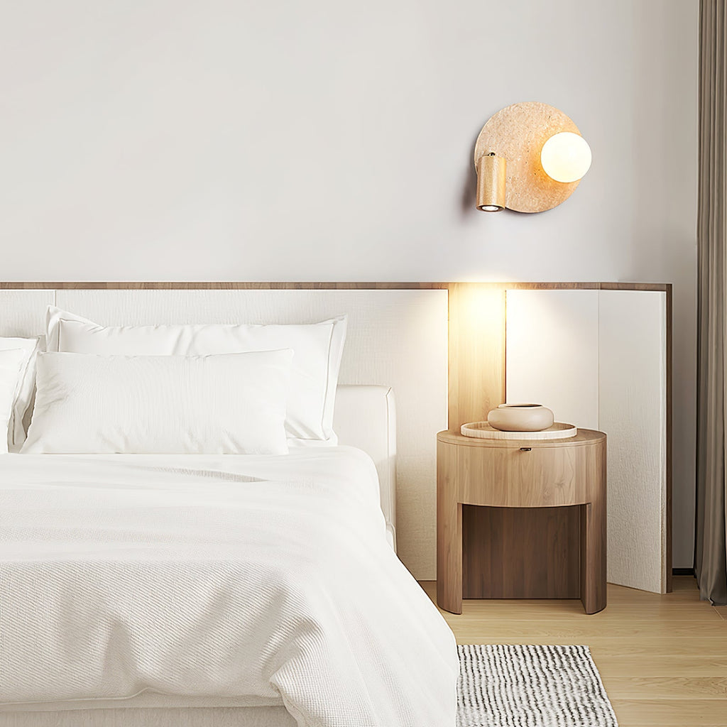 lunara-duo-wall-light-anzaz-Walnut color & Yellow Travertine-4