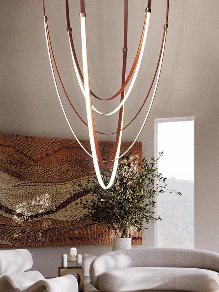 lunestra-strap-chandelier-anzaz-Brown leather & Gold-3