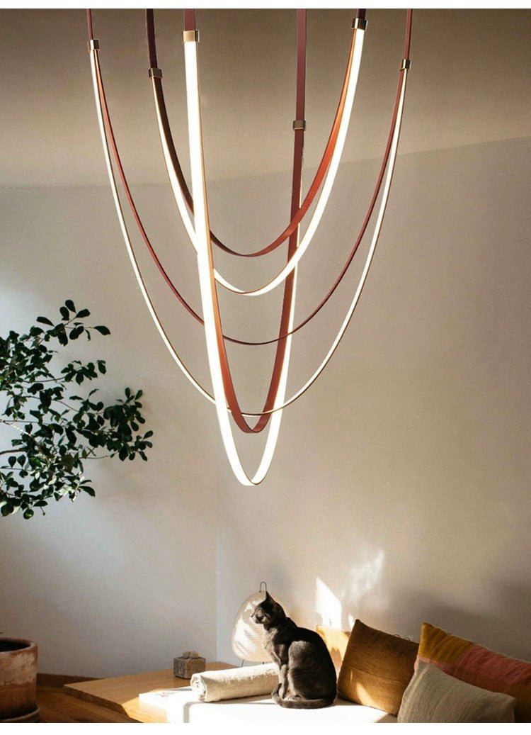 lunestra-strap-chandelier-anzaz-Brown leather & Gold-4