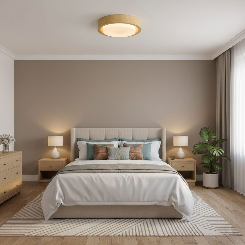 lunor-ring-ceiling-light-anzaz-White Glass Lampshade & Natural Wood Grain Hydrographic Transfer-11
