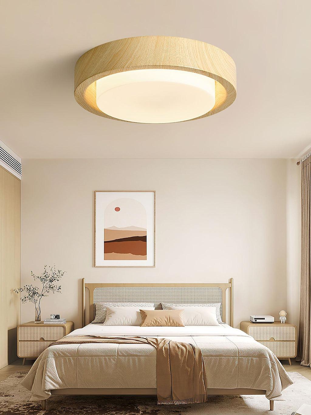 lunor-ring-ceiling-light-anzaz-White Glass Lampshade & Walnut Wood Grain Hydrographic Transfer-18