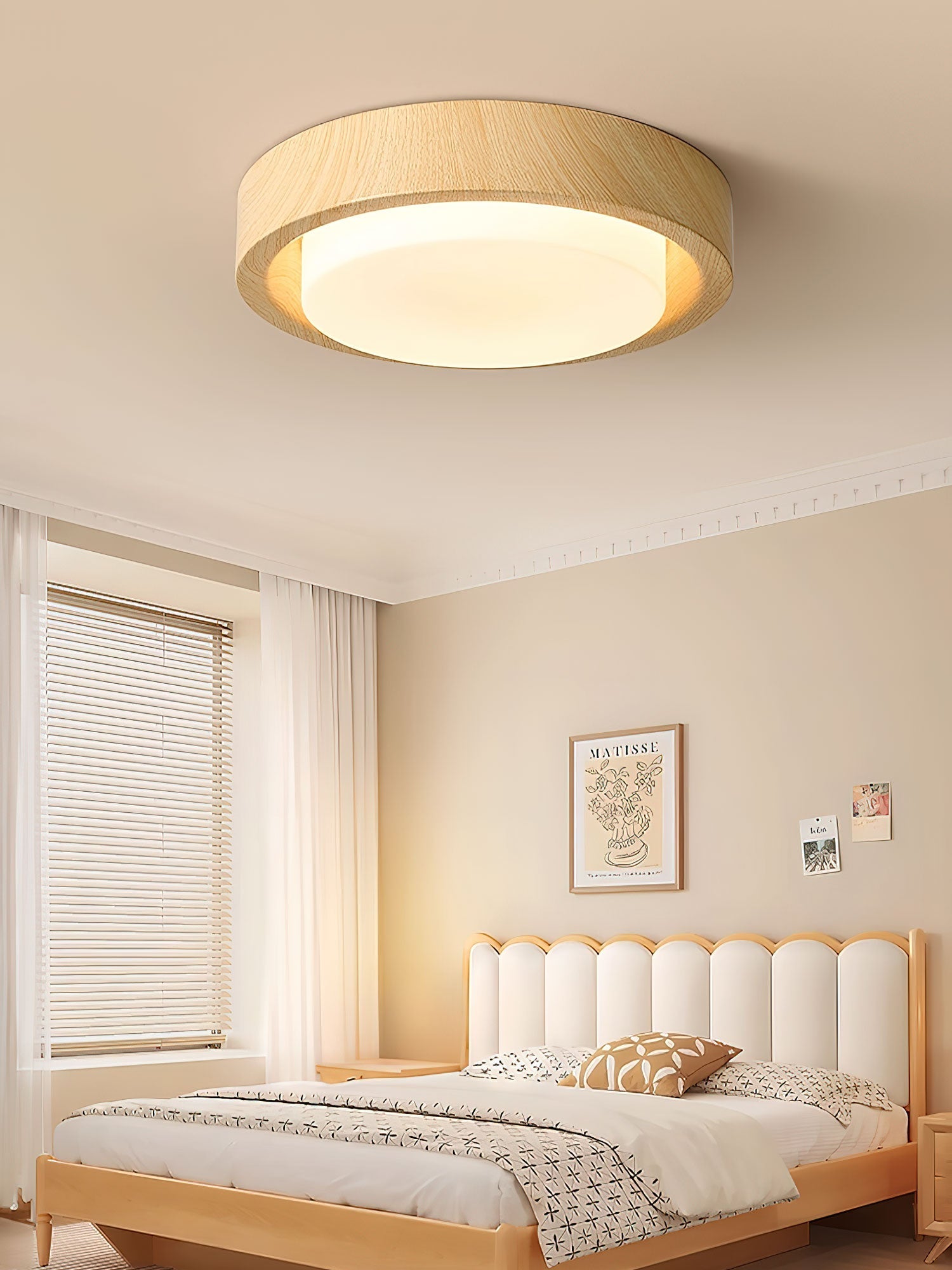 lunor-ring-ceiling-light-anzaz-White Glass Lampshade & Walnut Wood Grain Hydrographic Transfer-17
