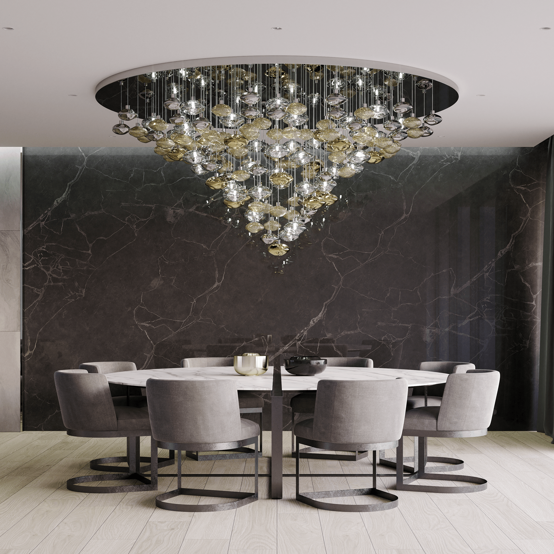 lure-chandelier-anzaz-Amber & Clear-2