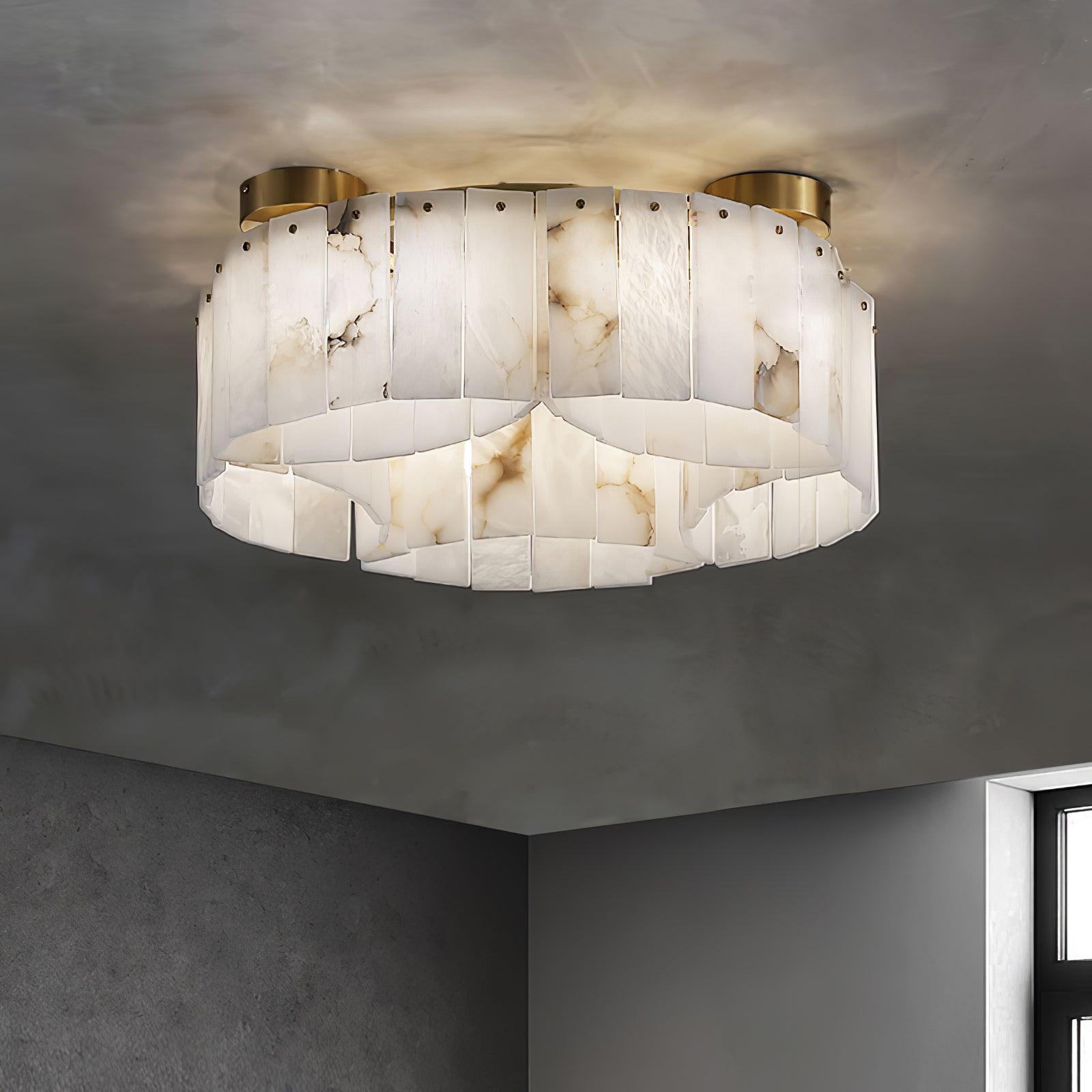 luxe-alabaster-brass-ceiling-lamp-anzaz-Brass & White-2