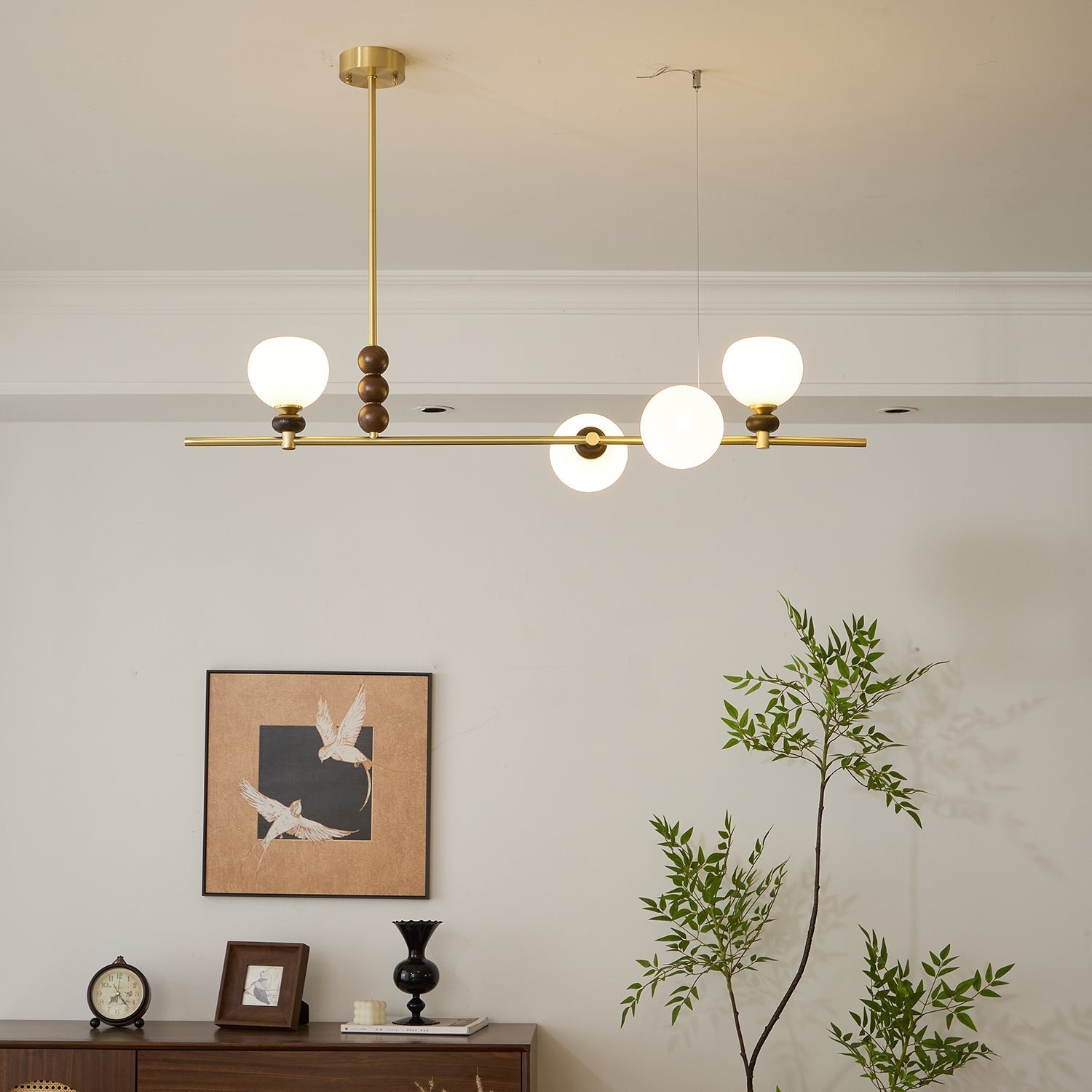lyra-linear-island-light-anzaz-Walnut color & Brass & White-2