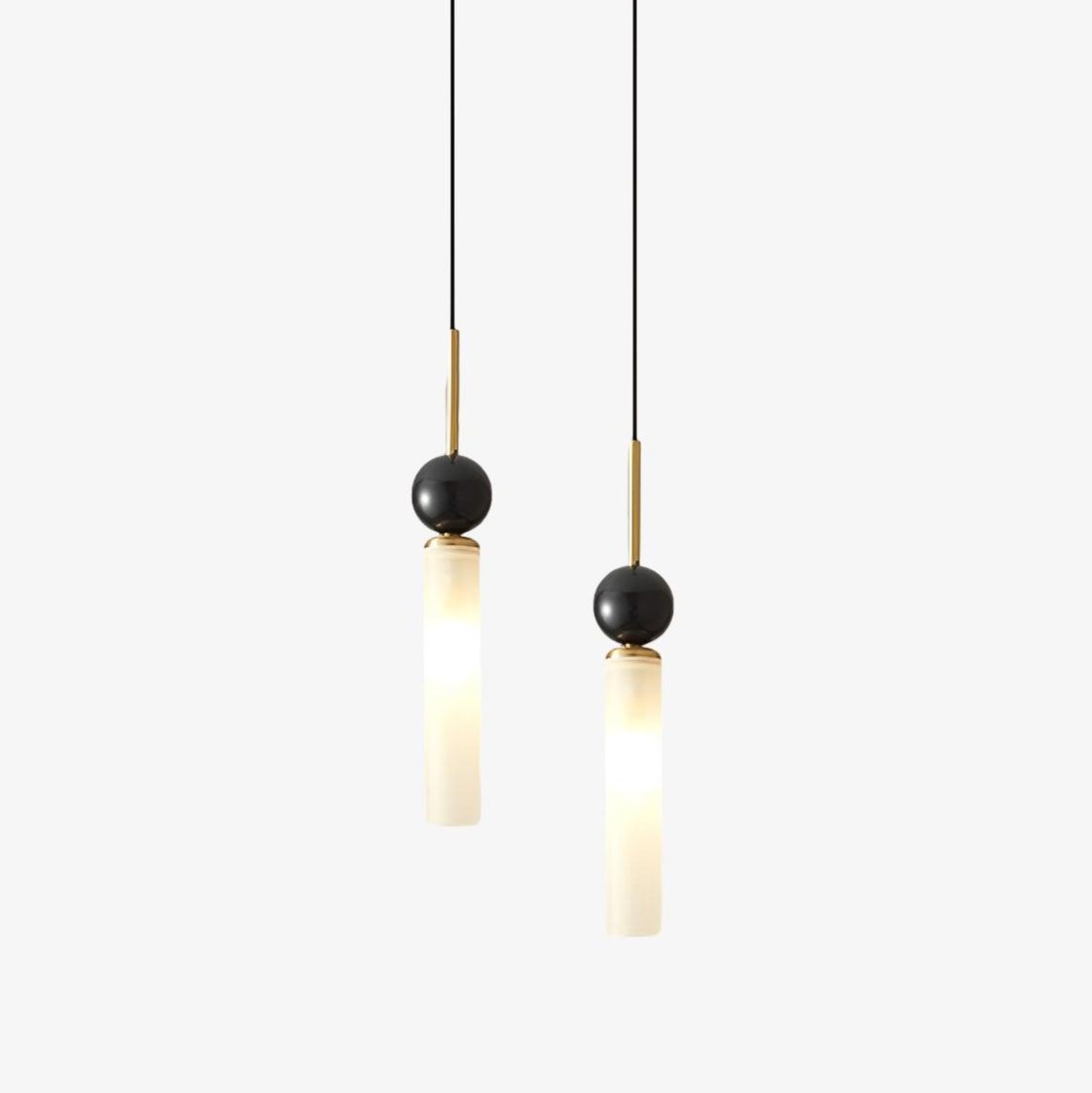 marble-vertical-pendant-lamp-anzaz-Brass & Black marble ball-1
