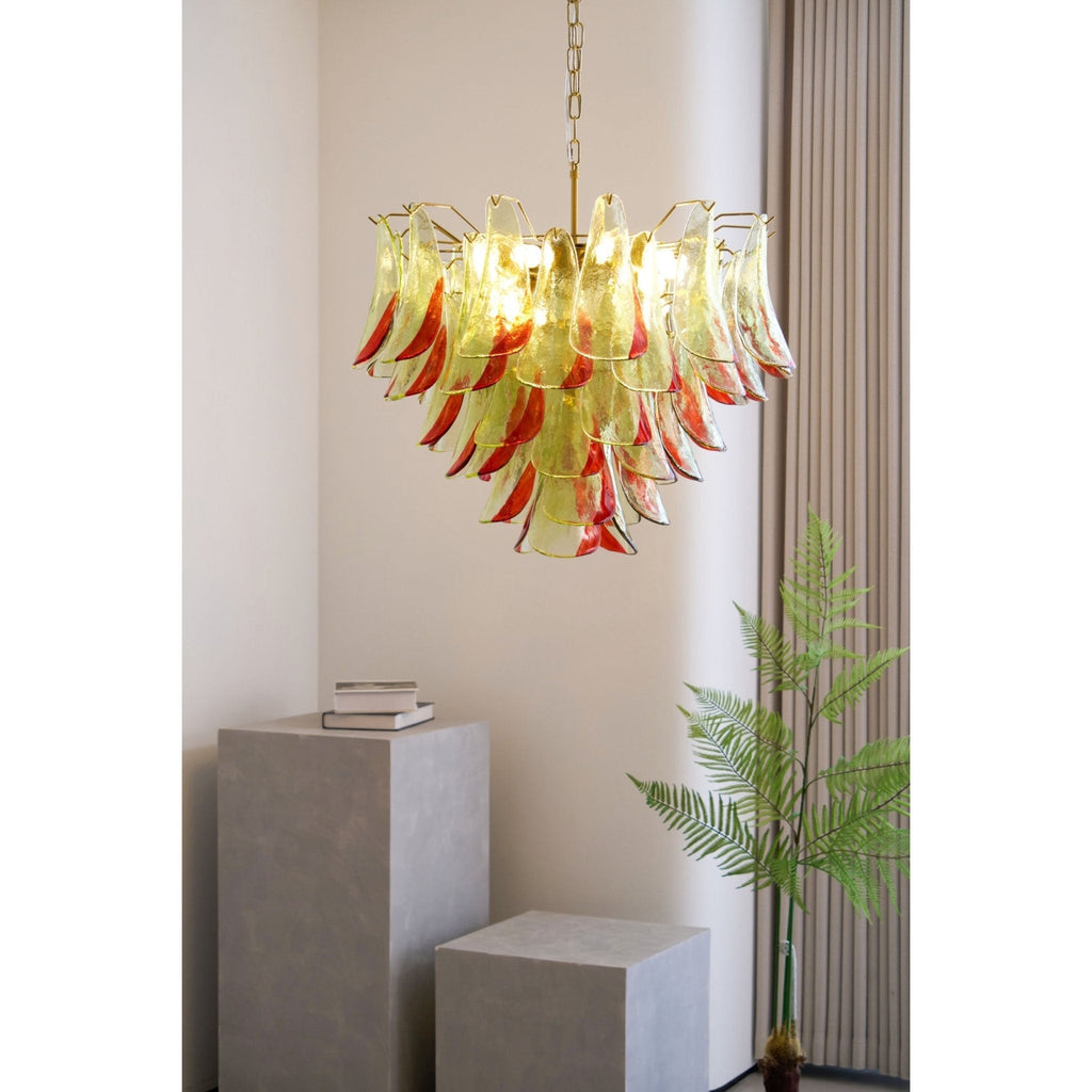 emerald-flame-murano-glass-chandelier-anzaz-Green & Gold-5