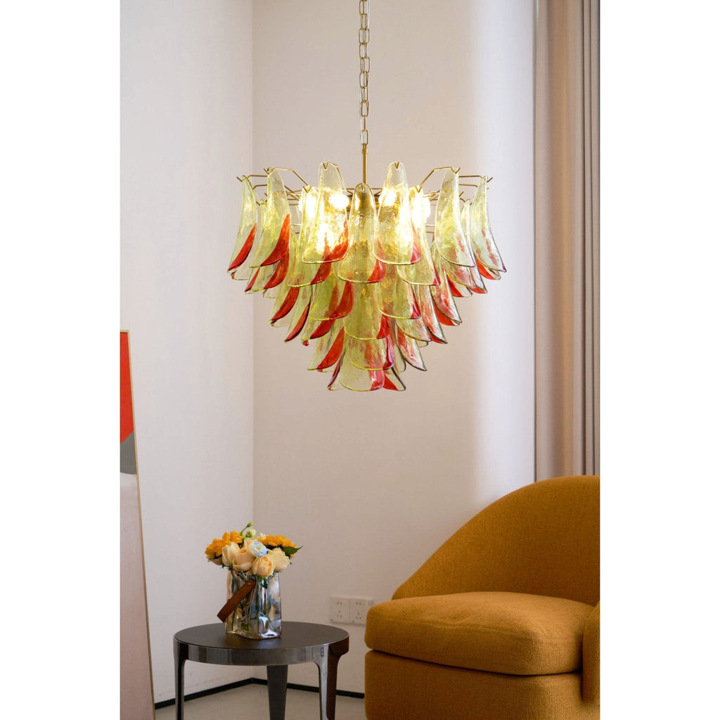 emerald-flame-murano-glass-chandelier-anzaz-Green & Gold-3