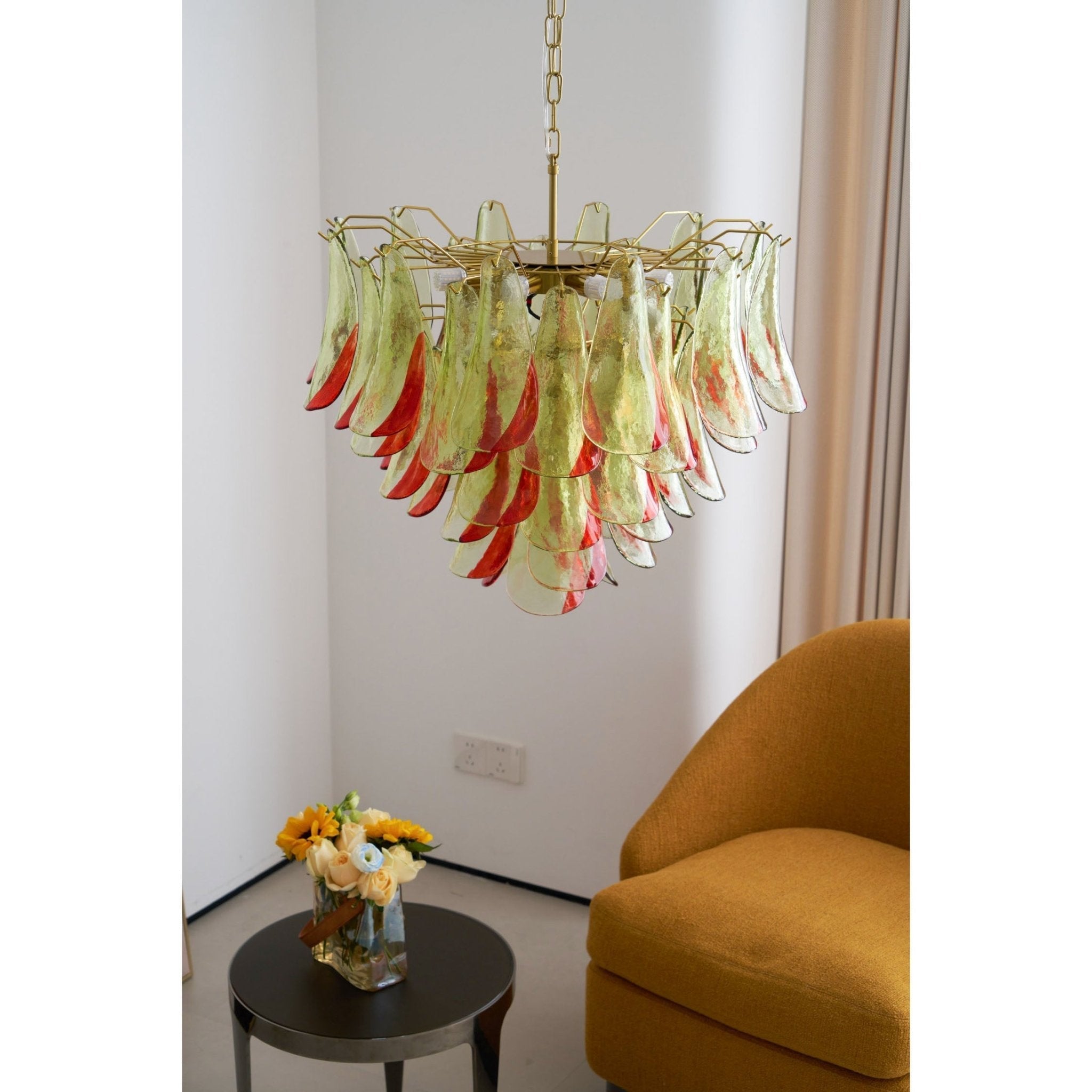 emerald-flame-murano-glass-chandelier-anzaz-Green & Nickel-4