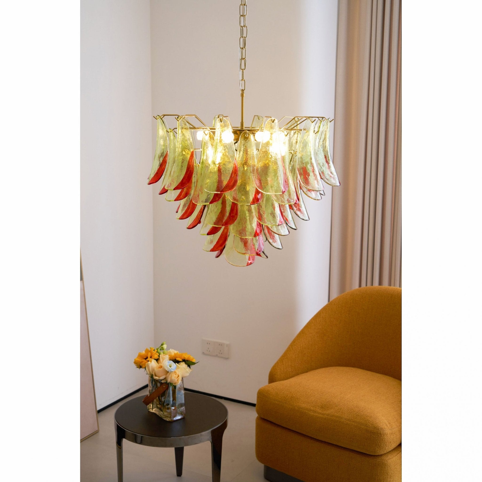 emerald-flame-murano-glass-chandelier-anzaz-Green & Nickel-6