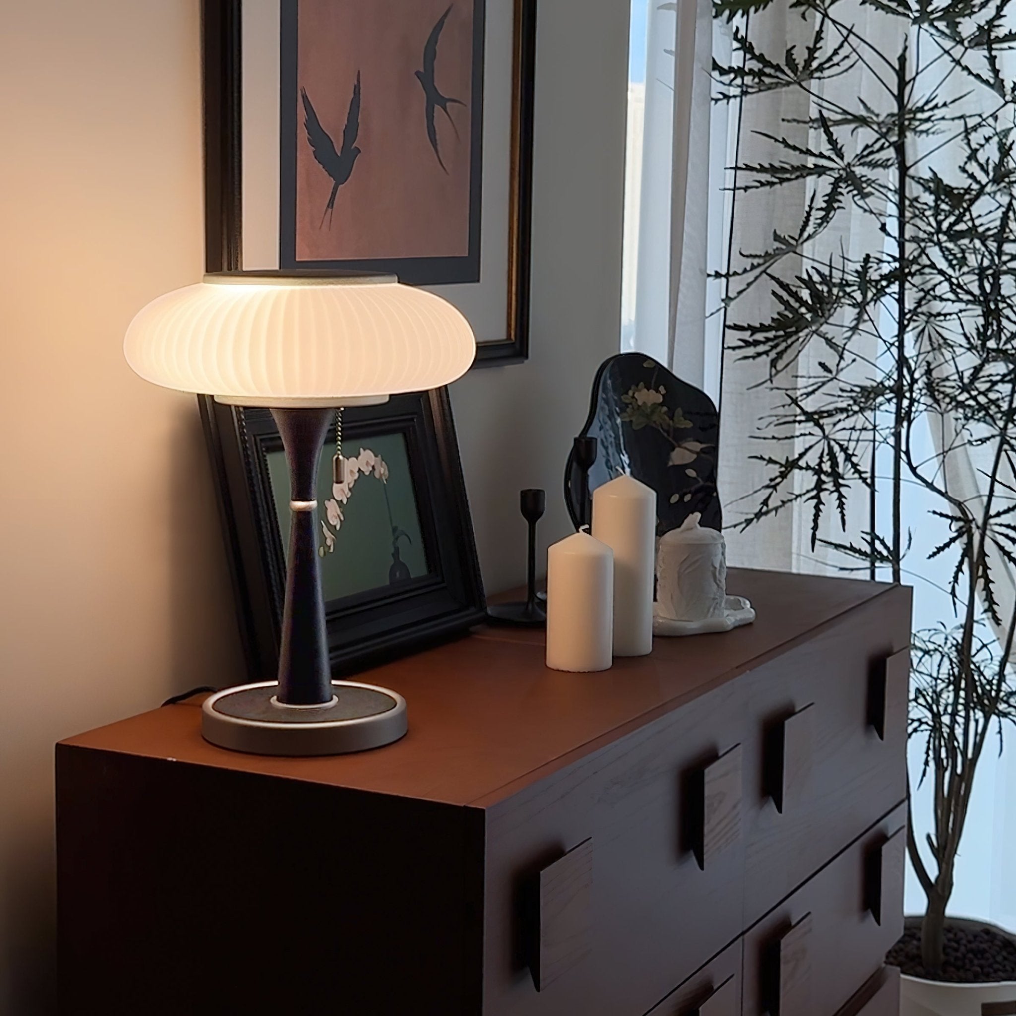 matsutake-table-lamp-anzaz-Black & Gold & White glass-10