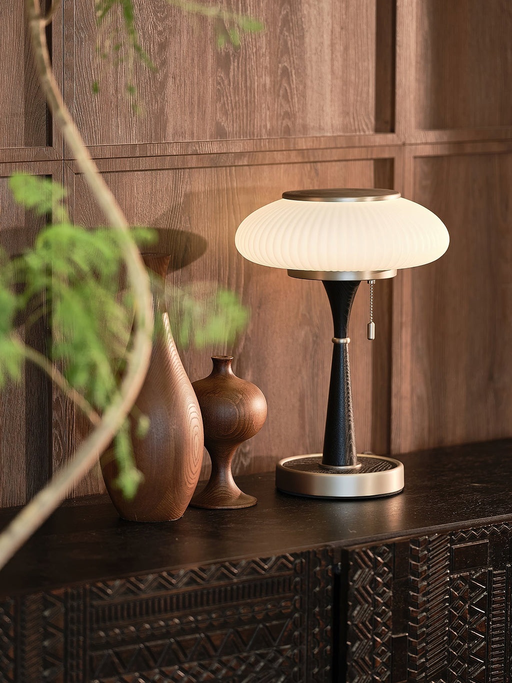 matsutake-table-lamp-anzaz-Black & Nickel & White glass-16