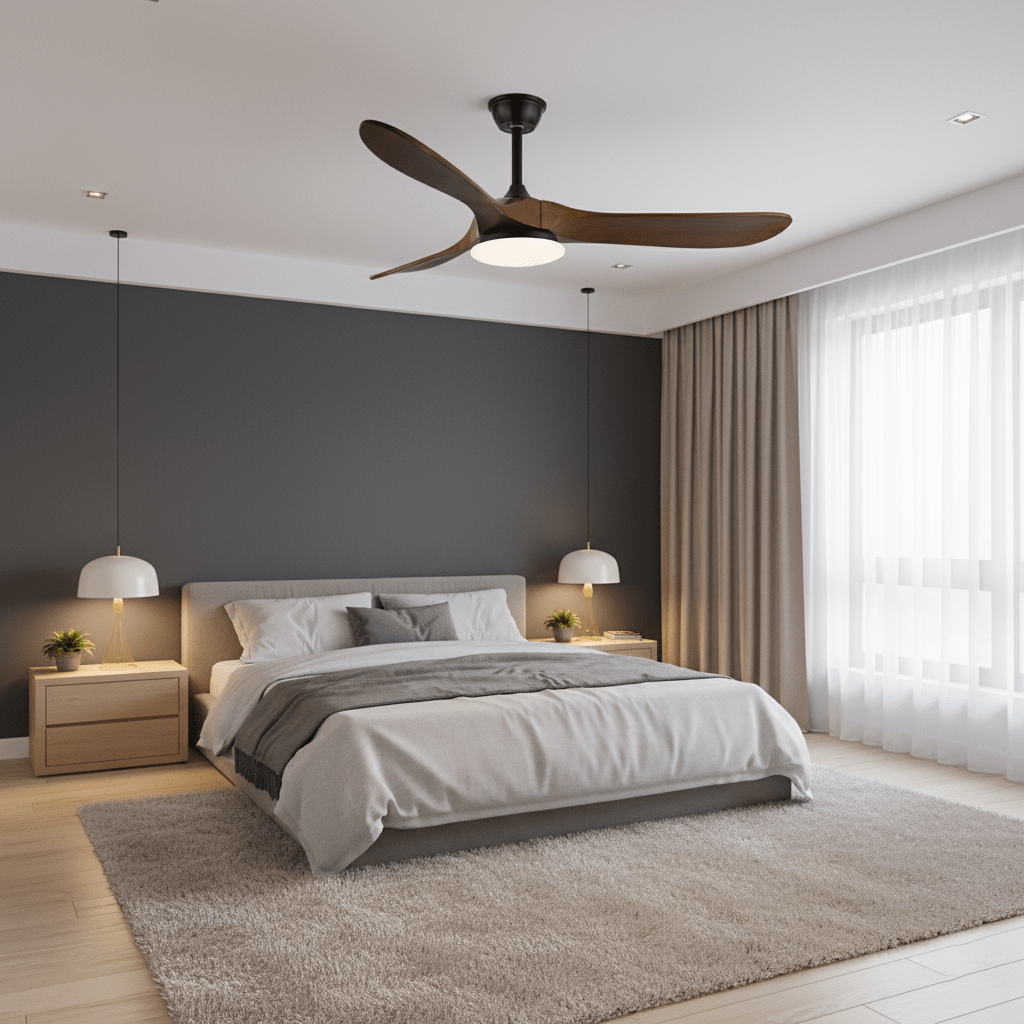 maverick-42-52-ceiling-fan-light-anzaz-Model A Walnut Wood Grain & Black (Wooden blades)-8