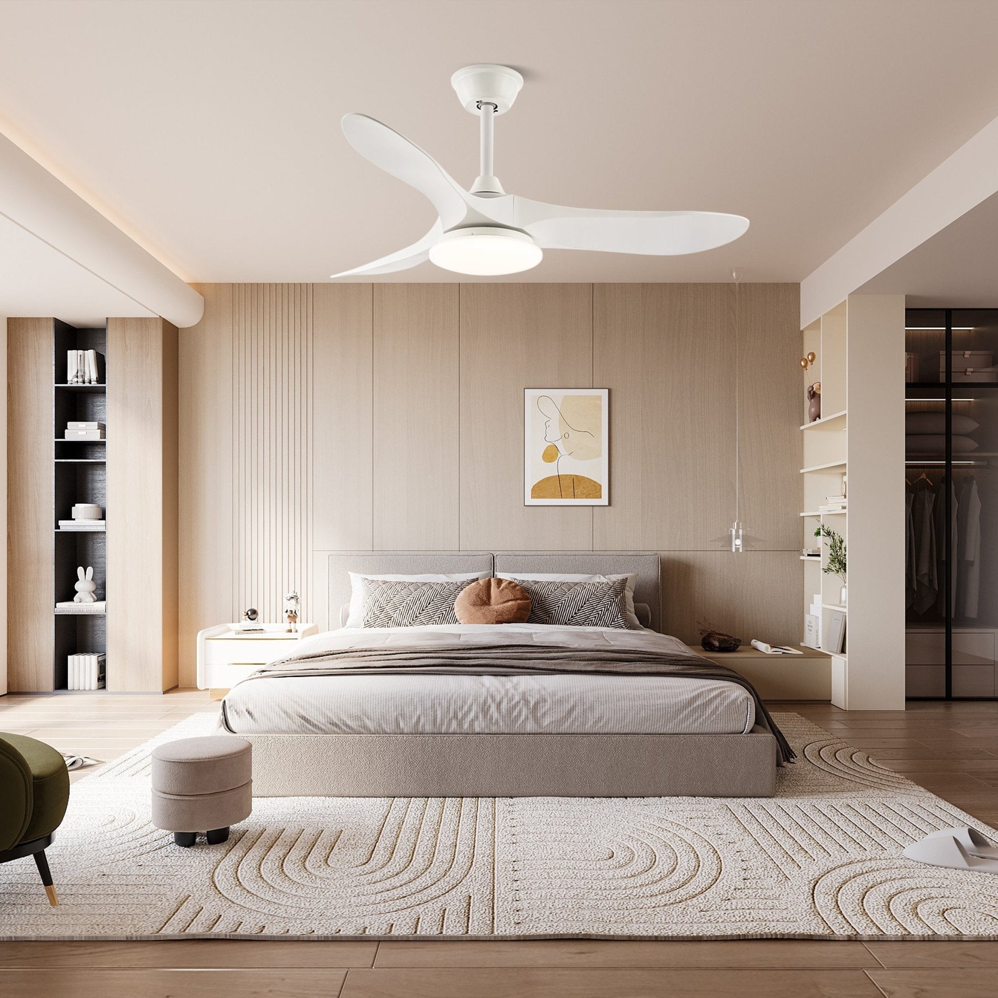 virelo-42-52-ceiling-fan-light-anzaz-Model A Walnut Wood Grain & Black (ABS blades)-2