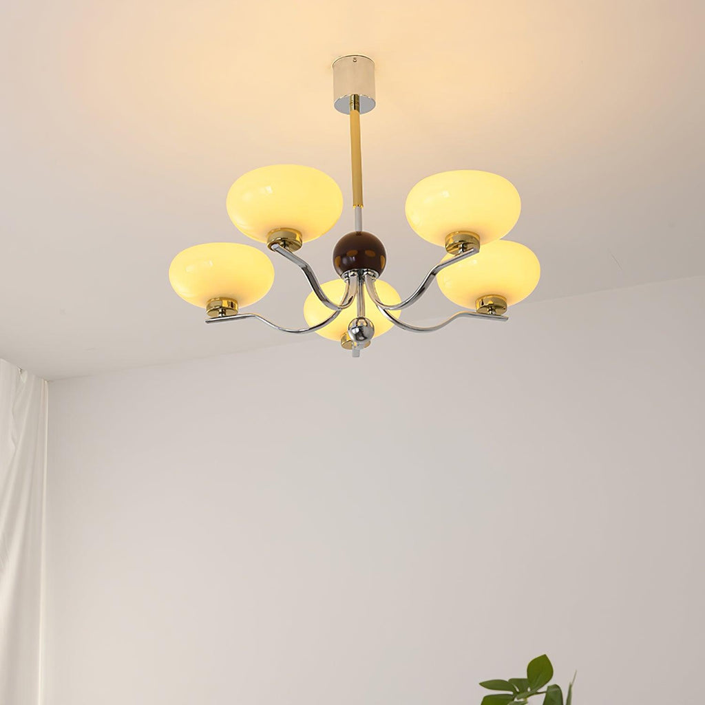 medieval-style-bowl-chandelier-anzaz-Chrome & Gold & Creamy yellow-3