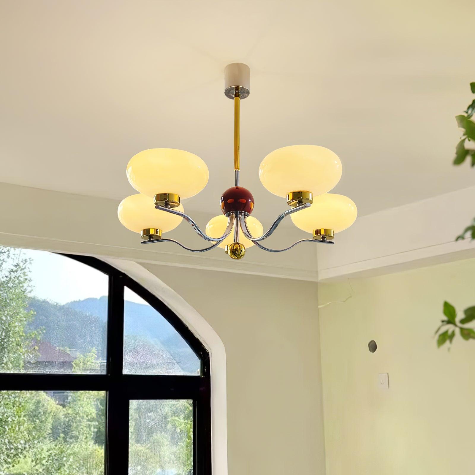 medieval-style-bowl-chandelier-anzaz-Chrome & Gold & Milk white-2