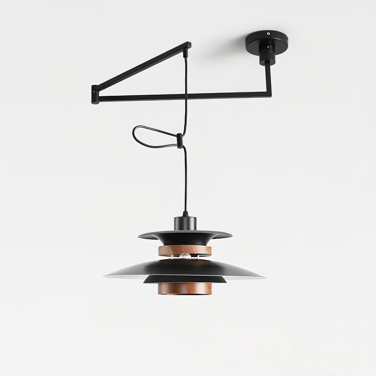 mercero-swing-arm-pendant-lamp-anzaz-Black & Walnut wood-1