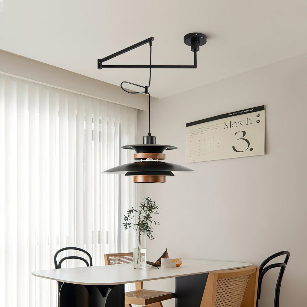 mercero-swing-arm-pendant-lamp-anzaz-White & Walnut wood-3