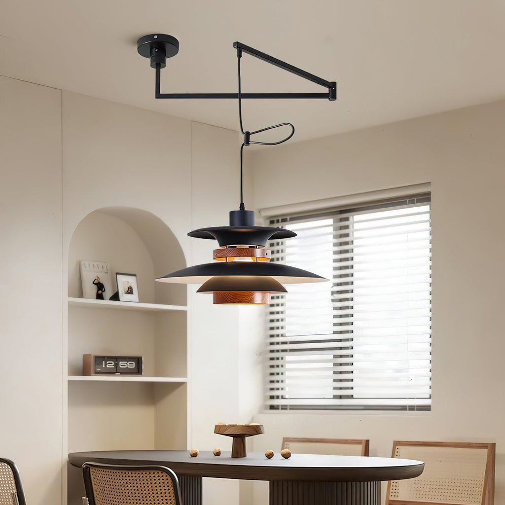 mercero-swing-arm-pendant-lamp-anzaz-Beige & Walnut wood-2