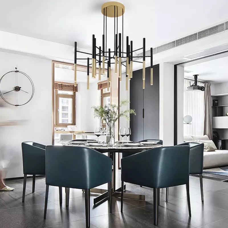 metal-tubular-chandelier-anzaz-Black & Gold-3