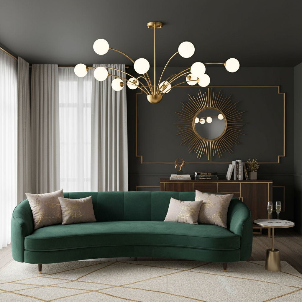 millender-chandelier-anzaz-Brass & Opaque acrylic lampshade-8