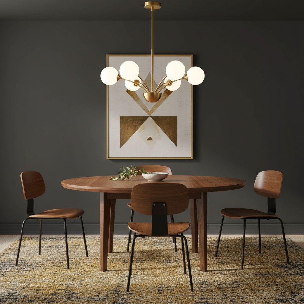 millender-chandelier-anzaz-Brass & Opaque acrylic lampshade-6