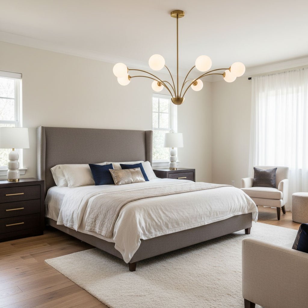 millender-chandelier-anzaz-Brass & Opaque acrylic lampshade-4