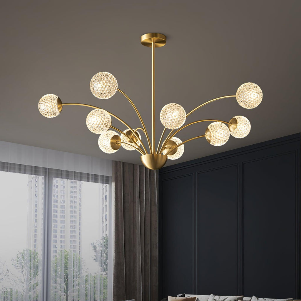 millender-chandelier-anzaz-Brass & Opaque acrylic lampshade-2