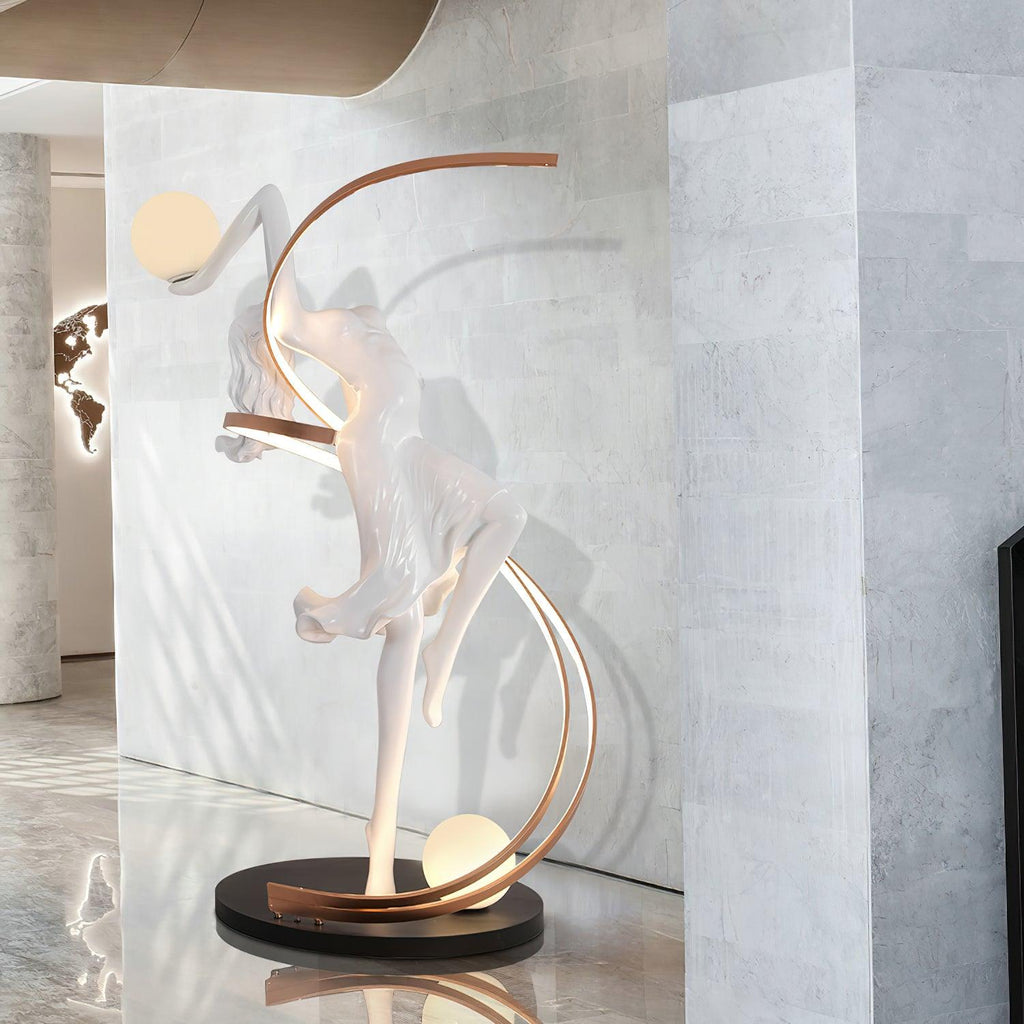 misha-goddess-statue-floor-lamp-anzaz-Black & White & Rose gold-3