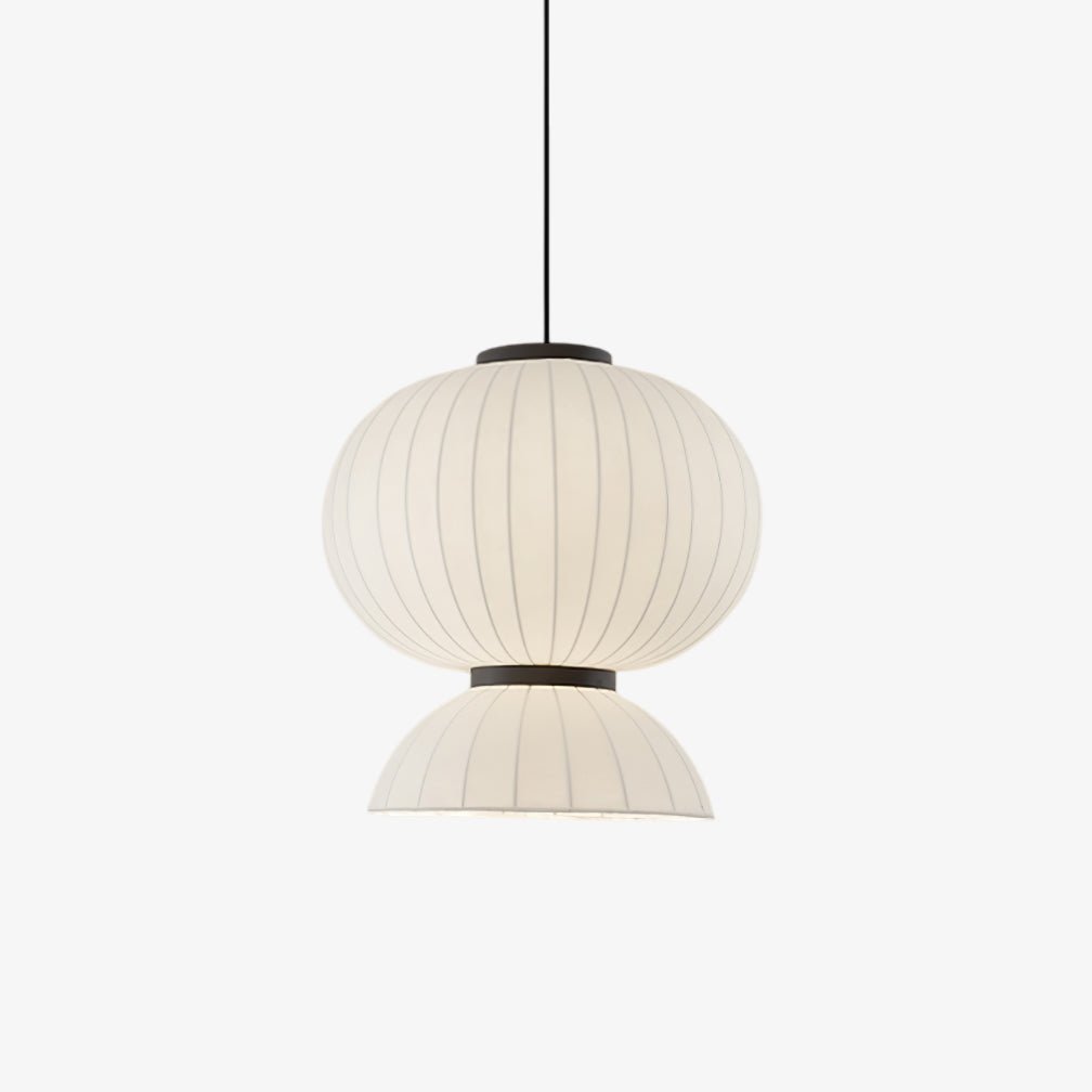 mulberry-silk-lantern-pendant-light-anzaz-White & Black-1