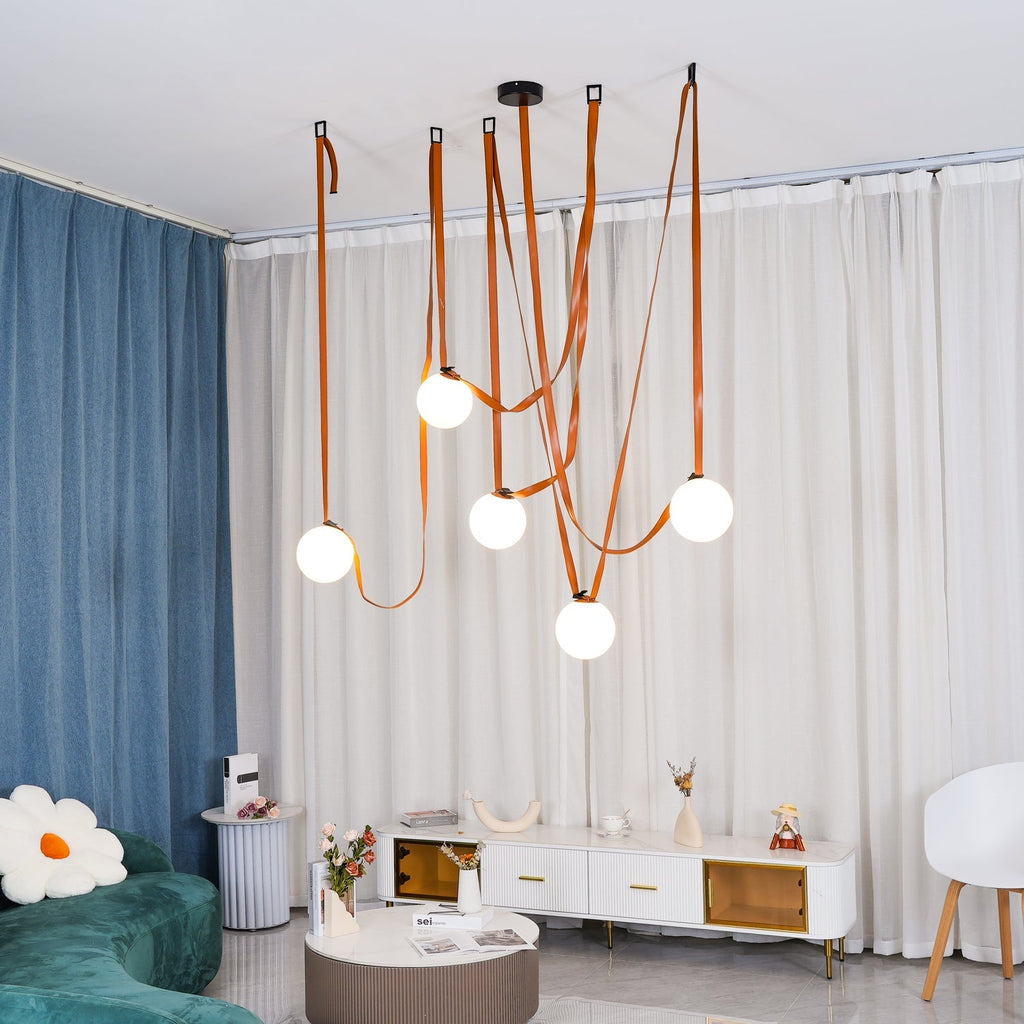 multiple-belt-art-pendant-light-anzaz-Version B Orange Leather-10