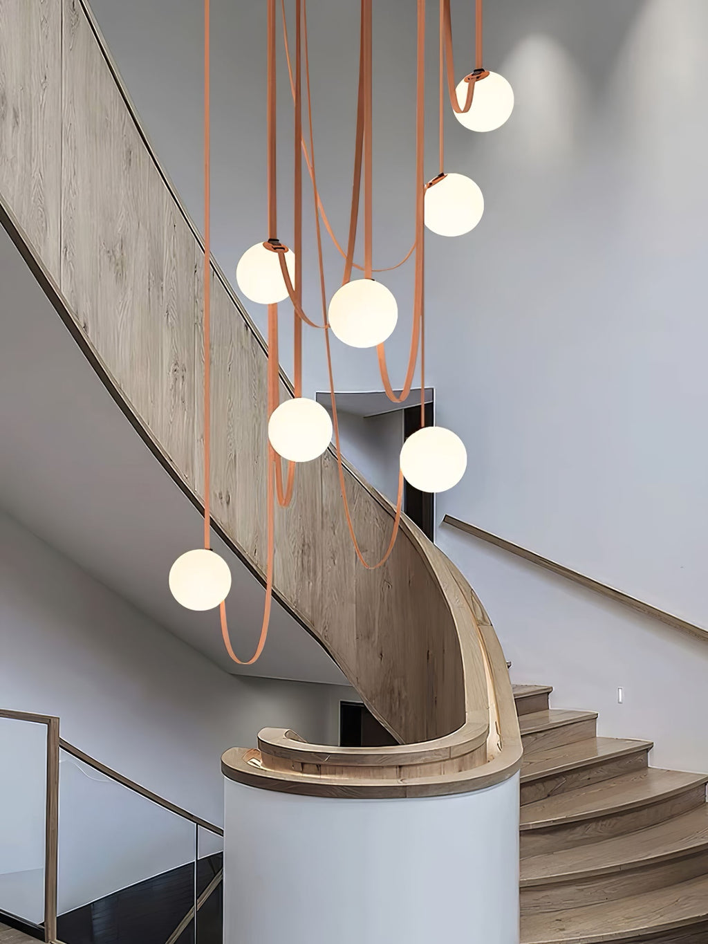 multiple-belt-art-pendant-light-anzaz-Version B Orange Leather-2