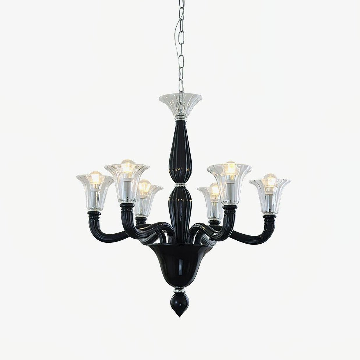 murano-candle-chandelier-anzaz-Black＆Clear-1